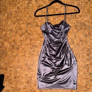 Elegant Purple Satin Dress